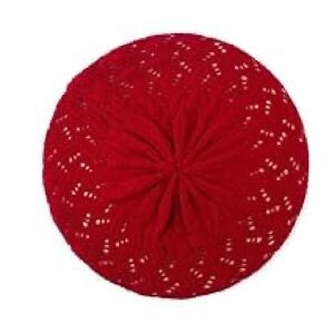Stylish Red Knit Beret